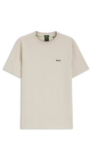 Stretch-cotton regular-fit T-shirt with contrast logo