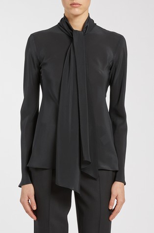 Monochrome svilena bluza s mašnom