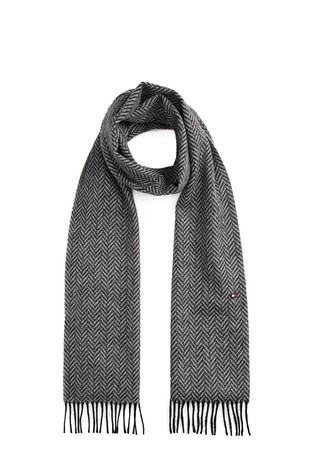 Vuneni šal s uzorkom riblje kosti