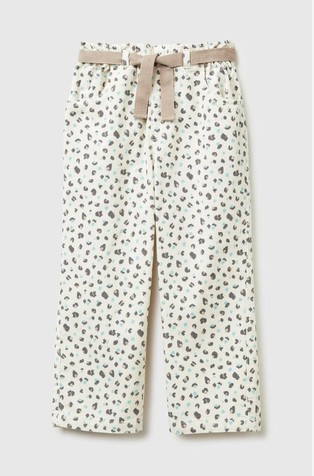 Baršunaste hlače s uzorkom i trakom za vezanje