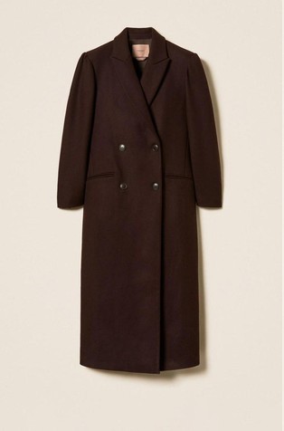 Wool blend double-breasted coat