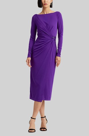 Cocktail haljina dugih rukava od jerseya