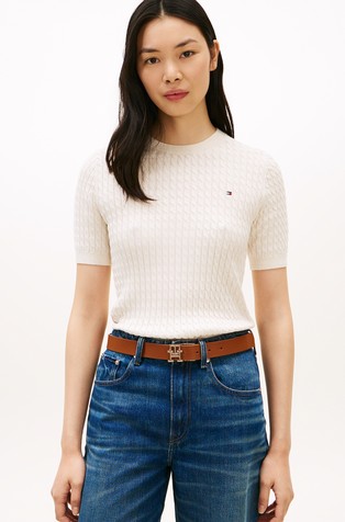 Cotton Knit Short Sleeve Jumper