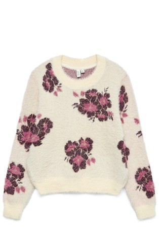 VMPOILU Knitted pullover with floral pattern