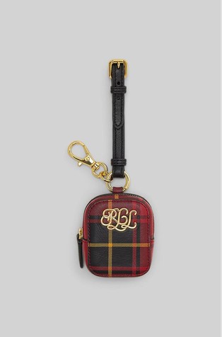 Mini karirana torbica s patentnim zatvaračem od nappa kože