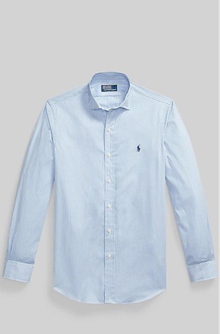 Custom fit prugasta košulja od popelina