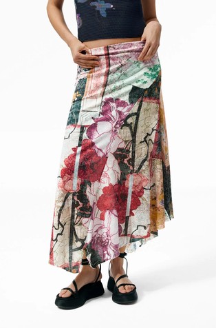 Long printed skirt