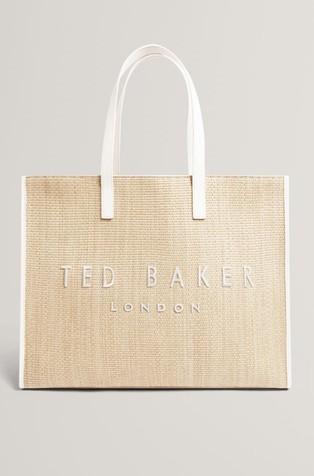 Velika logo torba od umjetne rafije