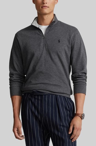 Cotton-blend Quarter-zip Pullover