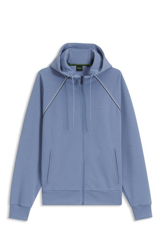 Pulover od mješavine pamuka s kapuljačom i kontrastnim obrubima