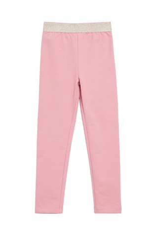 Leggings with a glittery waistband
