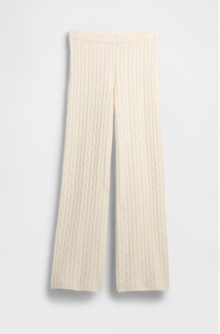 CashSoft Cable-Knit Sweater Pants