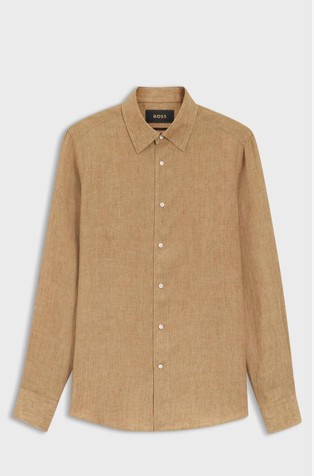 Slim-fit shirt in linen