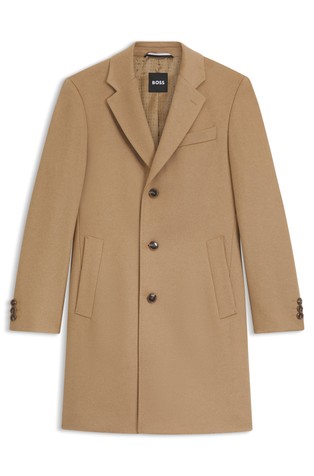 Slim fit kaput od reciklirane vune i kašmira