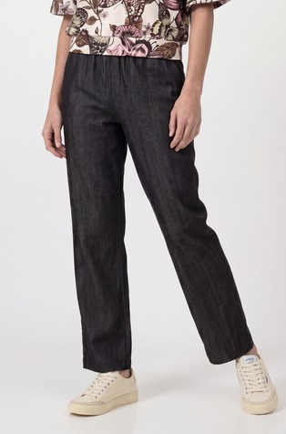 Wide leg trousers in cotton and lyocell