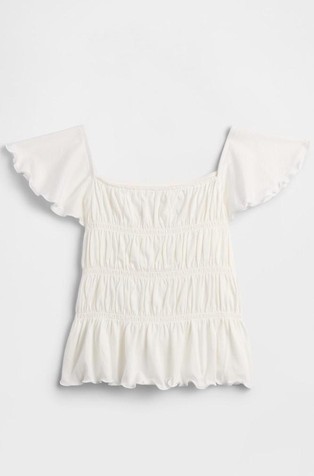 Prošivena majica s nabranim rukavima za djecu djevojčice