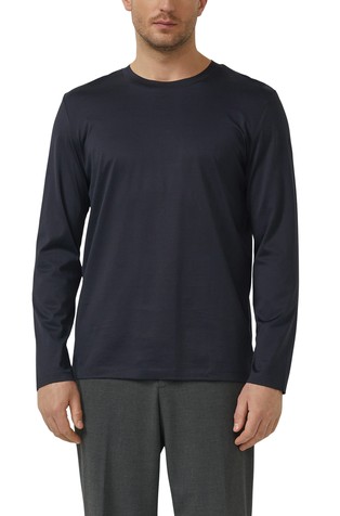 Long-sleeved shirt made from fine jersey