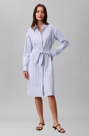 Striped Cotton Poplin Shirt Dress