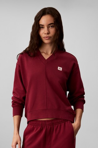 Relaxed Woven Monologo French Terry Sweatshirt