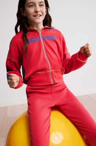 Ribbed cotton-blend zip-thru hoodie