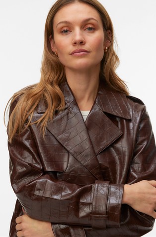 VMCARLY crocodile-printed coated jacket