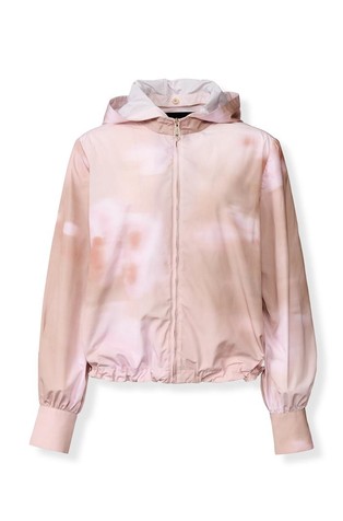 Printed taffeta hooded jacket