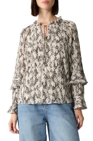 Bluza s volanima i životinjskim uzorkom