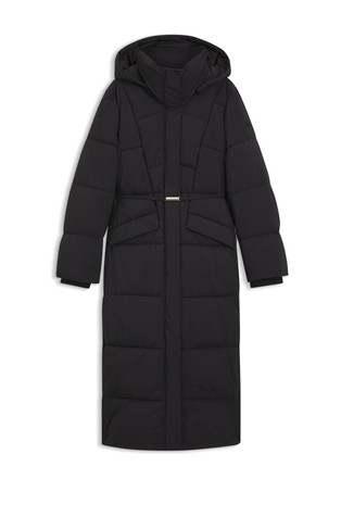 Duga prošivena jakna s kapuljačom