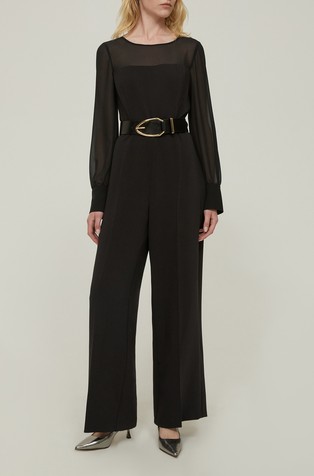 Long jumpsuit with tulle details