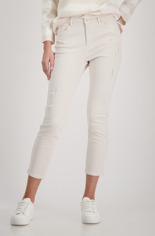 Cropped jeans hlače s ukrasnim kamenčićima