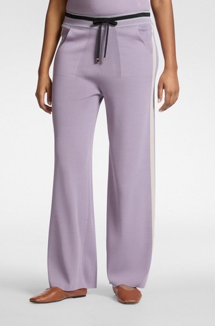 Viscose blend trousers with elasticated waistband