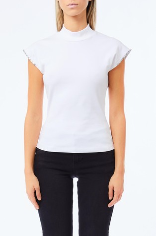 Pamučna majica s ukrasnim kamenčićima