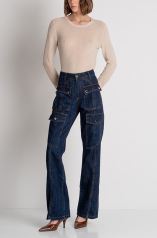 Jeans bootcut made in denim with patch pockets