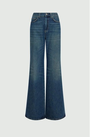High-waisted wide-leg jeans