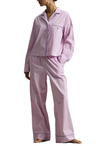 Pidžama od prugastog popelina s dugim hlačama