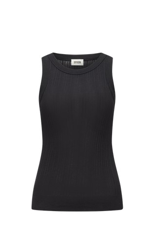 Rebrasta pamučna majica bez rukava