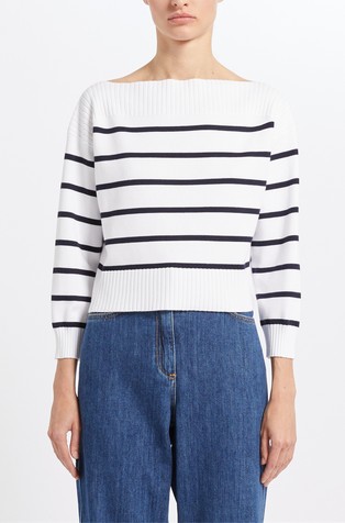 Striped viscose blend jumper