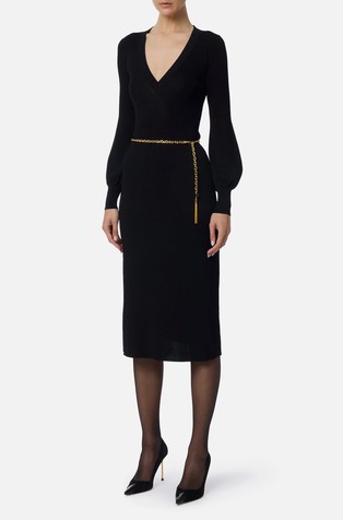 Pletena haljina s lančićem u struku