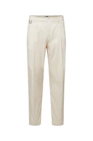 Cotton gabardine trousers with pleats