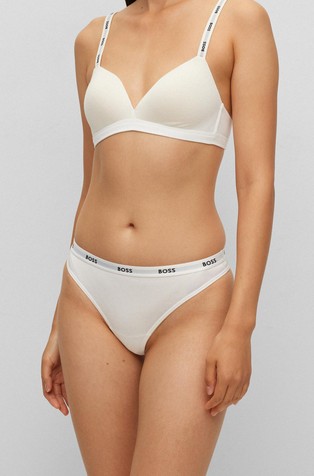 Pamučne tangice s logo obrubom