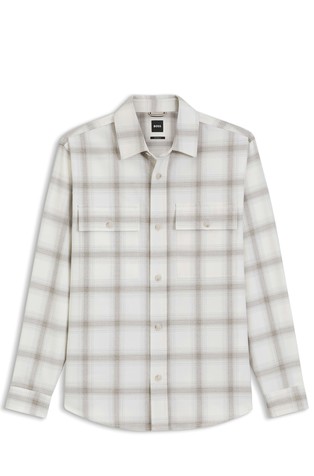 Relaxed-fit check shirt in wool blend