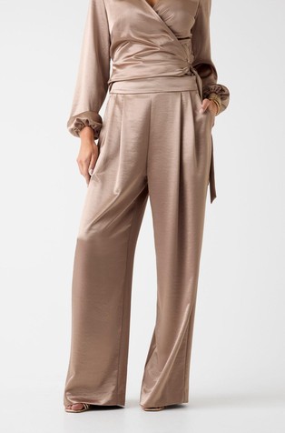 Satenske hlače sa širokim nogavicama