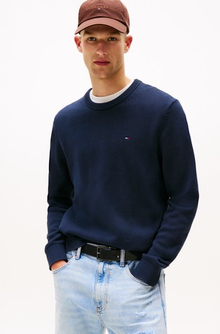 Slim fit pleten pamučni pulover