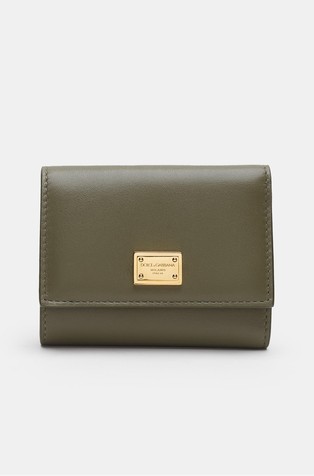 Manji kožni novčanik s logo pločicom