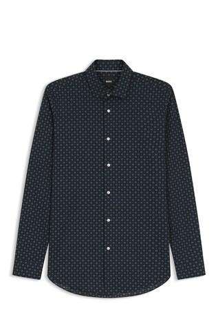 Slim fit košulja od rastezljivog popelina s uzorkom