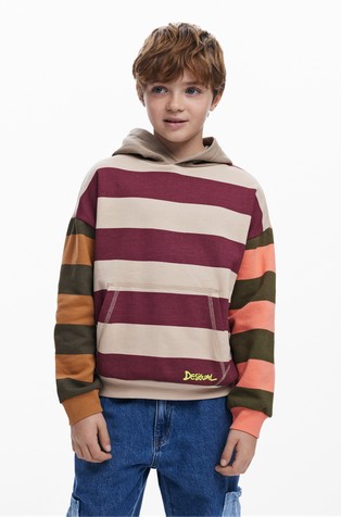 Unisex prugast pulover s kapuljačom