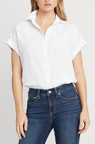 Linen Dolman-Sleeve Shirt