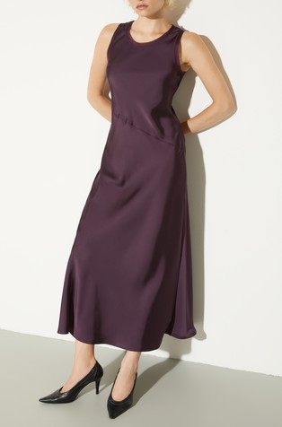 Fluid satin shift dress