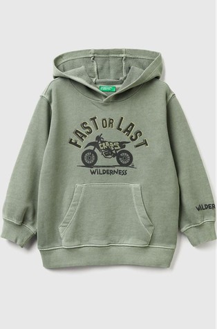 Pamučni pulover s kapuljačom i otiskom