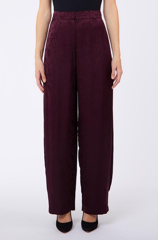 Balloon trousers in jacquard viscose satin